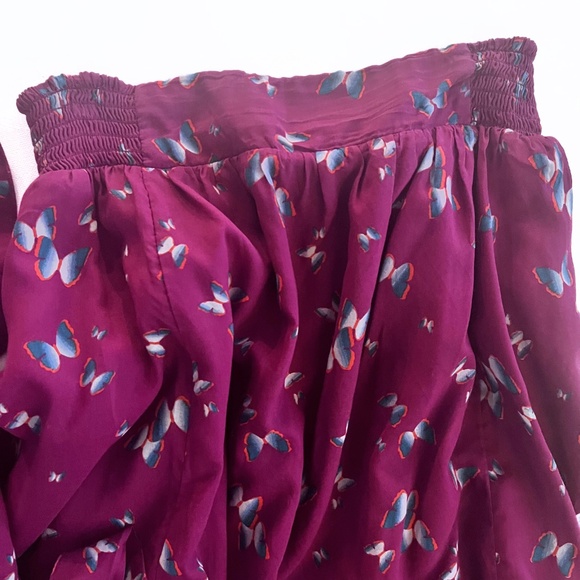 Free People Pretty Dayz 2-Piece Set Magenta Butterfly Print Size M EUC #bohochic - Picture 6 of 7